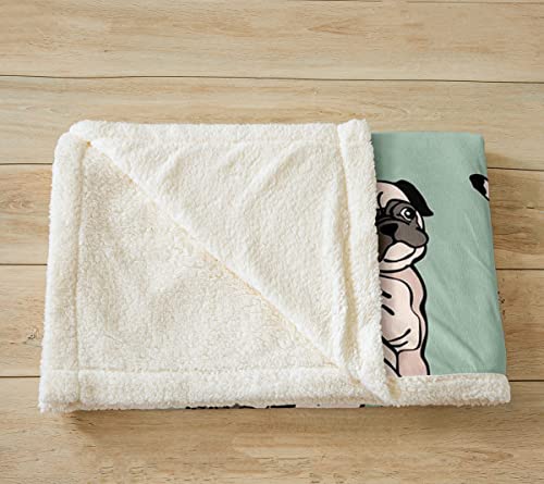 Manta de peluche para perros de peluche con dibujos animados, manta de peluche para cachorros, para niños, adultos, kawaii, para mascotas, manta difusa, para sofá cama, ultra suave, 40 x 50 pulgadas