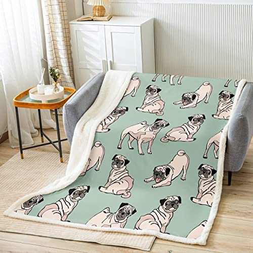 Manta de peluche para perros de peluche con dibujos animados, manta de peluche para cachorros, para niños, adultos, kawaii, para mascotas, manta difusa, para sofá cama, ultra suave, 40 x 50 pulgadas