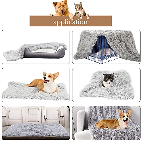 Manta Mullida para Perros,Manta Mascotas Sofa,Manta Suave de Felpa para Gatos y Otras Mascotas,Mantas para Perros,Manta para Perros Lavable (Grau L)