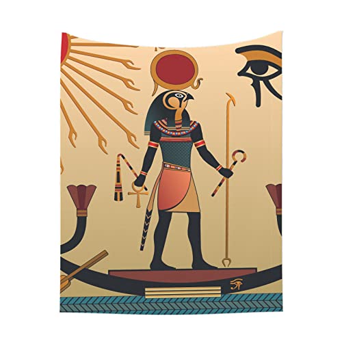 Manta para Cama para Perro, Cultura Tribal étnica Antigua, Arte de tótem de Egipto, Anubis Africano, Dios del Sol, Manta para Animales, Manta de Lana esponjosa de Primera Calidad para Camas para perr
