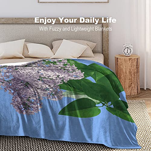 Manta suave de franela antialérgica de 30 x 40 pulgadas, diseño de la naturaleza, hermosa lila, púrpura, para mascotas, perros, gatos, animales de caballo, tamaño pequeño