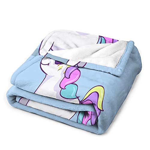 Manta suave de franela antialérgica de 30 x 40 pulgadas, diseño divertido de pintura linda para caballos imaginar lanzamientos para mascotas, perros, gatos, animales de caballo, tamaño pequeño