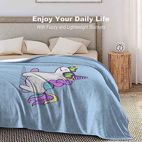 Manta suave de franela antialérgica de 30 x 40 pulgadas, diseño divertido de pintura linda para caballos imaginar lanzamientos para mascotas, perros, gatos, animales de caballo, tamaño pequeño