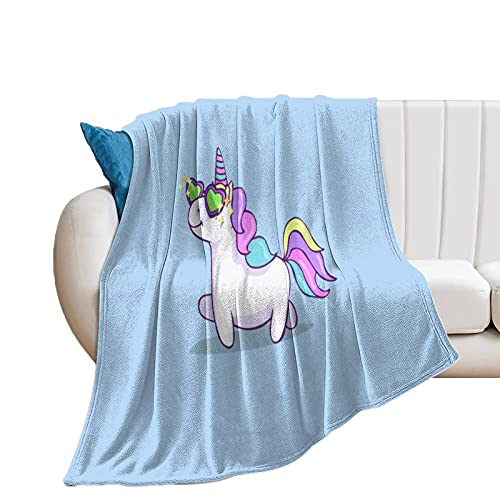Manta suave de franela antialérgica de 30 x 40 pulgadas, diseño divertido de pintura linda para caballos imaginar lanzamientos para mascotas, perros, gatos, animales de caballo, tamaño pequeño