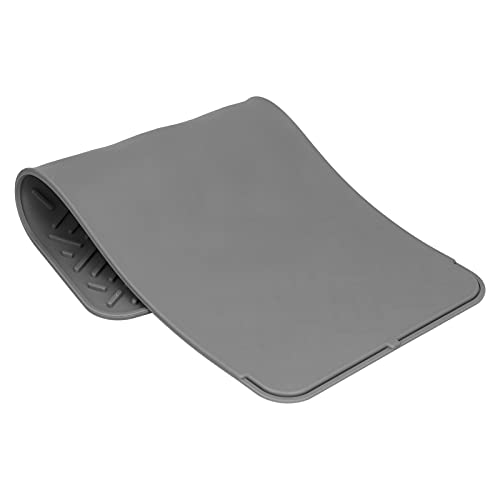 Mantel Individual, Mantel Impermeable de Silicona para Encimeras de Cocina para Alfombrilla Antideslizante para Alimentos para Mascotas(Gris nórdico (45 * 20 cm pequeño))