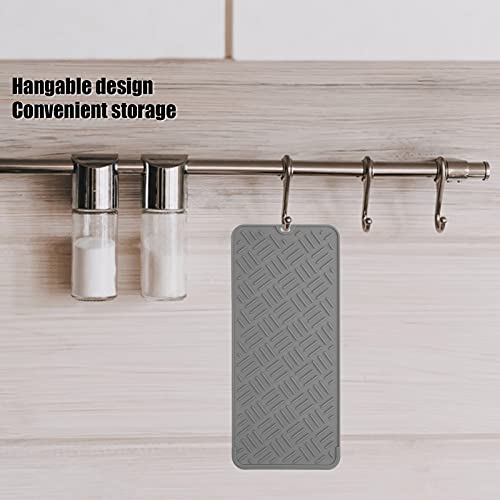 Mantel Individual, Mantel Impermeable de Silicona para Encimeras de Cocina para Alfombrilla Antideslizante para Alimentos para Mascotas(Gris nórdico (45 * 20 cm pequeño))
