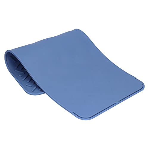 Mantel Individual, Tapete de Mesa Diseño Exclusivo de Costilla Plegable para Alimentos para Mascotas Antideslizante Tapete para Fregaderos de Cocina(Azul marino (45 * 20 cm tamaño pequeño))