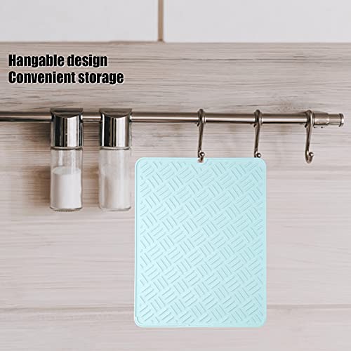 Mantel Individual, Tapete de Mesa Fácil de Limpiar Diseño Exclusivo de Costillas para Tapete Antideslizante para Alimentos para Mascotas para Encimeras de(Azul nórdico (45 * 35 cm de gran tamaño))