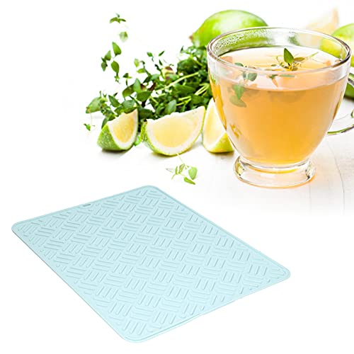 Mantel Individual, Tapete de Mesa Fácil de Limpiar Diseño Exclusivo de Costillas para Tapete Antideslizante para Alimentos para Mascotas para Encimeras de(Azul nórdico (45 * 35 cm de gran tamaño))