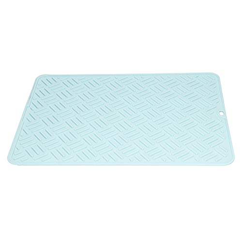 Mantel Individual, Tapete de Mesa Fácil de Limpiar Diseño Exclusivo de Costillas para Tapete Antideslizante para Alimentos para Mascotas para Encimeras de(Azul nórdico (45 * 35 cm de gran tamaño))