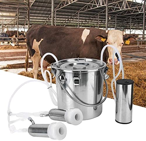 Máquina De Ordeño, Equipo De Ordeñadora Eléctrica, Máquina De Ordeño Minitype para Ovejas, Cabras, Vaca Eléctrica Portátil De Acero Inoxidable De Doble Cabezal (Color: Bovinos) (Color : Cattle-14L)