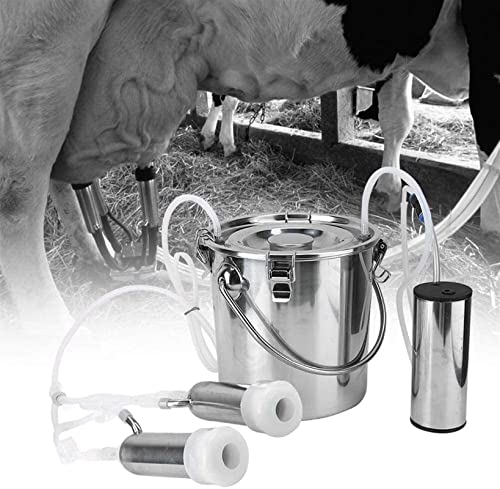 Máquina De Ordeño, Equipo De Ordeñadora Eléctrica, Máquina De Ordeño Minitype para Ovejas, Cabras, Vaca Eléctrica Portátil De Acero Inoxidable De Doble Cabezal (Color: Bovinos) (Color : Cattle-14L)