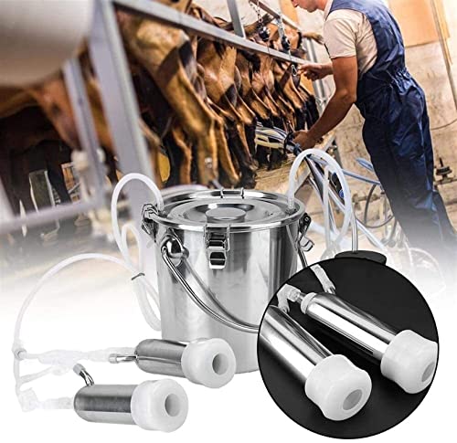 Máquina De Ordeño, Equipo De Ordeñadora Eléctrica, Máquina De Ordeño Minitype para Ovejas, Cabras, Vaca Eléctrica Portátil De Acero Inoxidable De Doble Cabezal (Color: Bovinos) (Color : Cattle-14L)