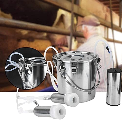 Máquina De Ordeño, Equipo De Ordeñadora Eléctrica, Máquina De Ordeño Minitype para Ovejas, Cabras, Vaca Eléctrica Portátil De Acero Inoxidable De Doble Cabezal (Color: Bovinos) (Color : Cattle-14L)