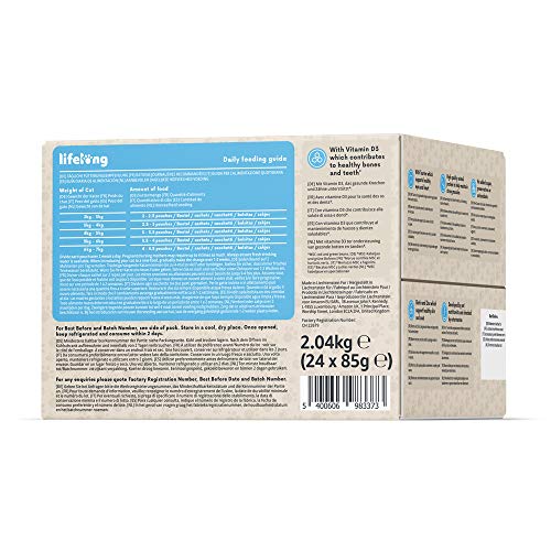 Marca Amazon - Lifelong Alimento completo para gatos adultos - Collección Mar (24 x 85gr)