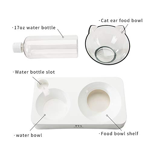 Marchul Cuencos Gatos, Cuenco A gua Comida Por Gravedad Gatos y Perros Pequeños, Cuencos Alimentación Gatos Elevados Inclinados