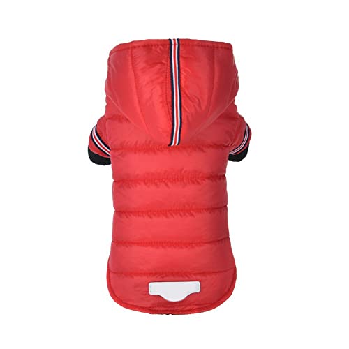 MARITOWN Abrigos para Perros Impermeables Abrigo para Perros pequeños con Patas Chaqueta para Perros Jersey de Lana para Perros Ropa para Perros pequeños con Capucha Pequeña Mediana Rojo Gris