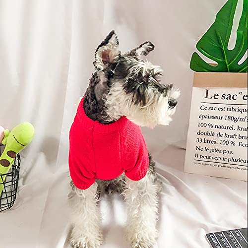 MARITOWN Suéteres para Perros Jersey de Lana para Perros con Patas Abrigo para Perros Ropa de Cachorro con Lazo Decorar Rojo Rosa para Navidad para Perros pequeños medianos