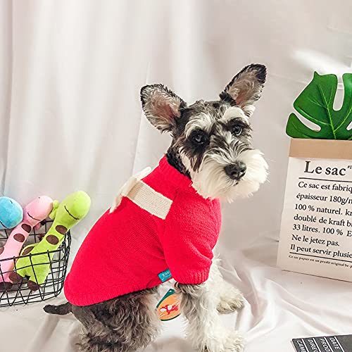 MARITOWN Suéteres para Perros Jersey de Lana para Perros con Patas Abrigo para Perros Ropa de Cachorro con Lazo Decorar Rojo Rosa para Navidad para Perros pequeños medianos