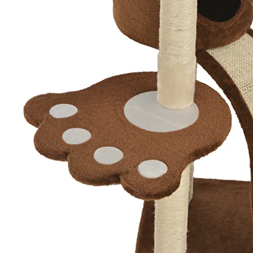 Marrón Rascador para Gatos con Postes de sisal marrón 145 cmProductos para Mascotas Productos para Mascotas Productos para Gatos Mobiliario para Gatos