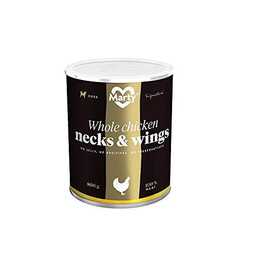 MARTY Lata Perro Alitas Pollo Cuello, MARTY, 800 g, Perro