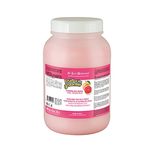 Máscara de Pomelo Rosa - Mascarilla para Perros - 3 L - Para un Manto más Luminoso y Regenerado - Artículo de Higiene para Perros - Ideal para Pelo Medio - IV San Bernard