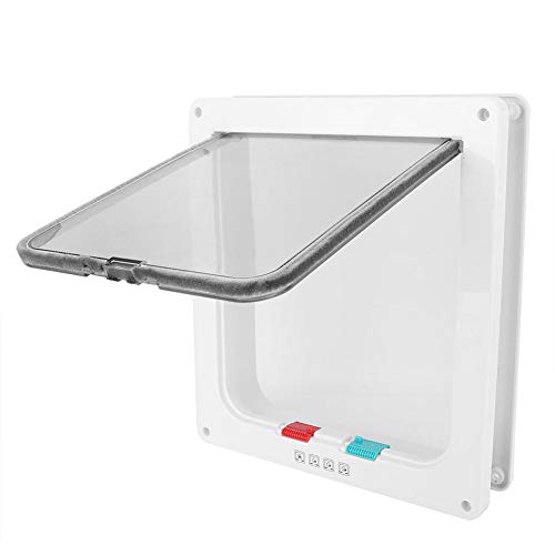 Mascota Gato Perro Puerta abatible Cuadrado ABS Interruptor acrílico controlable Puerta para mascotas Puertas con cerradura de 4 vías con cierre magnético para perros Cachorros Gatos Gatitos