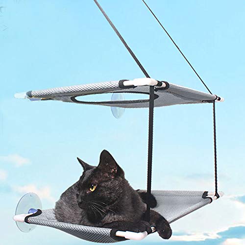 Mascota Hamaca Cama del Gato Capas De Pet Ventana Perca Dobles Gato Hamaca Reclinación Cama del Animal Doméstico Colgante por Tomar El Sol Gris