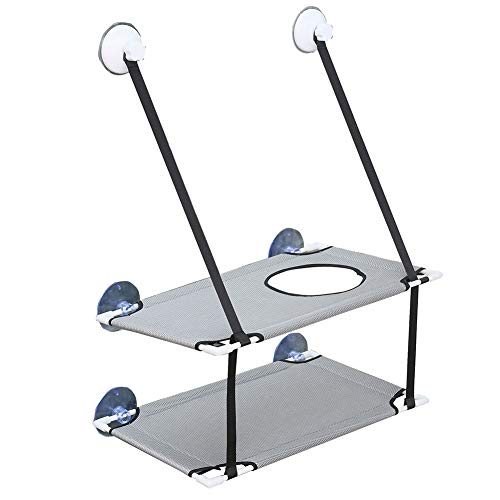 Mascota Hamaca Cama del Gato Capas De Pet Ventana Perca Dobles Gato Hamaca Reclinación Cama del Animal Doméstico Colgante por Tomar El Sol Gris