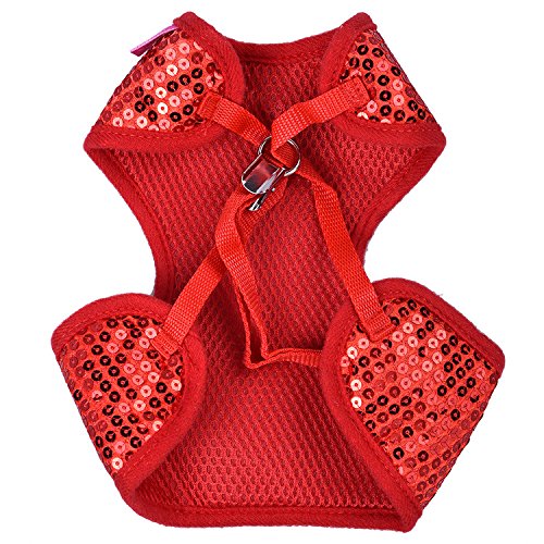 Mascota Perro Chaleco Arnés de pecho moda Bling cachorro gatito gato camiseta plomo correa de 125 cm