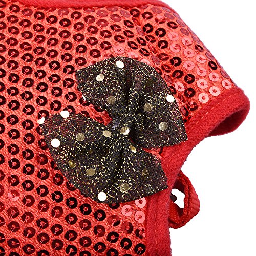 Mascota Perro Chaleco Arnés de pecho moda Bling cachorro gatito gato camiseta plomo correa de 125 cm