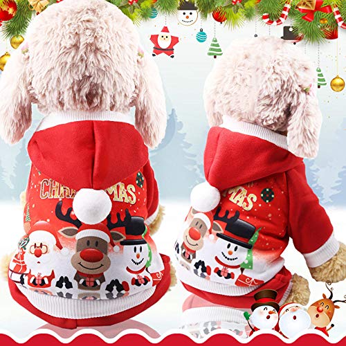 Mascota Perro Ropa de Navidad Papá Noel Montar Ciervo Chaqueta Chaqueta Ropa de Navidad para Mascotas Ropa para Perros Perros pequeños-Peluche de asta_XXL