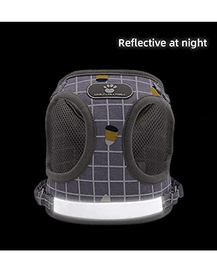 Mascota Respirable Suave Malla Arnés Chaleco Reflectantes Arnés Chaleco Gato Y Arnés Ajustable para Perros Correa De Perro Adecuado Perros Cachorros Y Medianoskhaki-XL:Bust 47~52cm