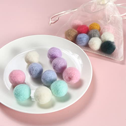 MaylFre Bola de Lana de Mascotas Bola de Lana de Mascotas Fieltro Pompones Fun Adorable Adorable Colorido Colorido Softo Quiet Field Bolas para Gato Lover Suministros de Artesanía 2 cm 10pcs