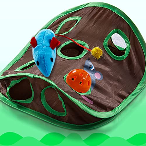 MaylFre Pet Interactive Toy Cat Toy Toy Interactive Mat con Agujeros Cat 9 Agujeros Tunnel TUJE TUJO Cat Actividad Play Play Mat COMPRENCIA DE PLAZABLE DE CAPINAJE para Pet Cat