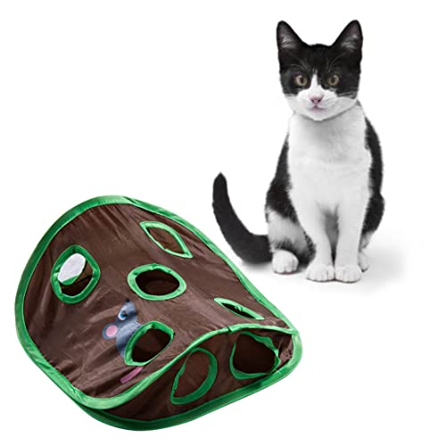 MaylFre Pet Interactive Toy Cat Toy Toy Interactive Mat con Agujeros Cat 9 Agujeros Tunnel TUJE TUJO Cat Actividad Play Play Mat COMPRENCIA DE PLAZABLE DE CAPINAJE para Pet Cat