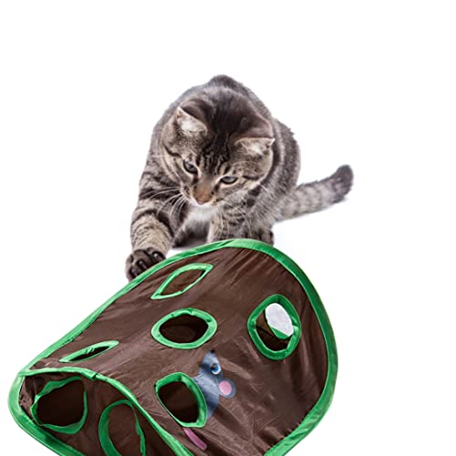 MaylFre Pet Interactive Toy Cat Toy Toy Interactive Mat con Agujeros Cat 9 Agujeros Tunnel TUJE TUJO Cat Actividad Play Play Mat COMPRENCIA DE PLAZABLE DE CAPINAJE para Pet Cat
