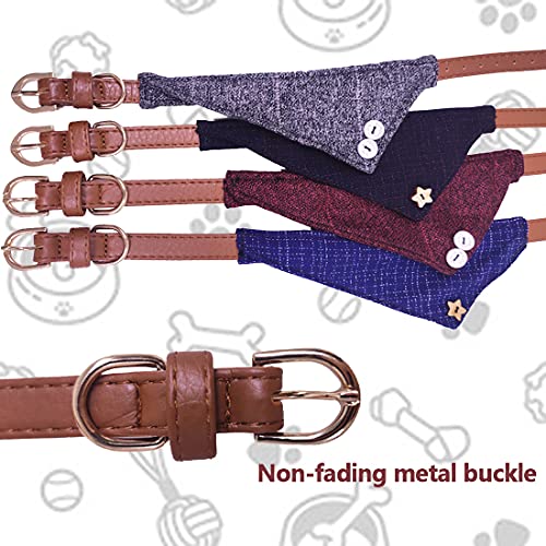 MayPaw Collar Bandana para Perro, Estilo británico, Suave, para Cachorros y Gatos, de Piel triángulo, para Mascotas