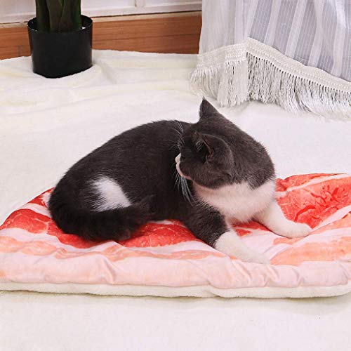 MAZ Manta de Perro Mascota de Carne 3D, Colchoneta de Copa de Cata Simulación Soft Soft Winter Cálido Colchón de Dormir Máquina de Lavado Y Seco,S: 43 X 25Cm
