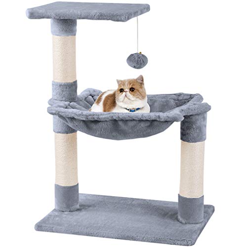 MC Star Árbol para Gatos Árbol Escalador con Rascador Arañazo Juguete de Gatos, Hamaca, Plataformas y Bolas de Juego (Gris, 50×36×70cm)
