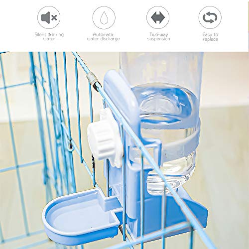 MEEQIAO 500ml Dispensador de Agua para Gatos y Perros,Colgando Dispensador de Agua para Animales Pequeño,Fuente Automática para Beber Mascotas (Azul)