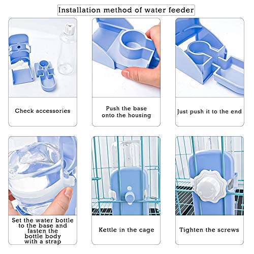 MEEQIAO 500ml Dispensador de Agua para Gatos y Perros,Colgando Dispensador de Agua para Animales Pequeño,Fuente Automática para Beber Mascotas (Azul)