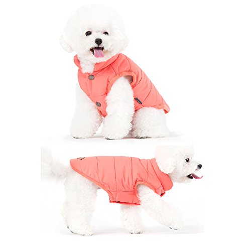 meioro Chaquetas para Perros Calentar Abrigos Ropa para Perros Cat West Abrigo Forrado de Invierno Chaleco de Ropa de Gato Pug Bulldog Francés (XXL, Rosado)