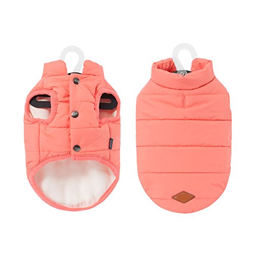 meioro Chaquetas para Perros Calentar Abrigos Ropa para Perros Cat West Abrigo Forrado de Invierno Chaleco de Ropa de Gato Pug Bulldog Francés (XXL, Rosado)