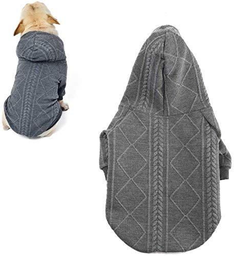 meioro Sudaderas con Capucha de Perro Suéter para Mascotas Ropa Abrigada para Perros Apto para Perros pequeños y medianos Pug y Chihuahua(Gris,3XL)