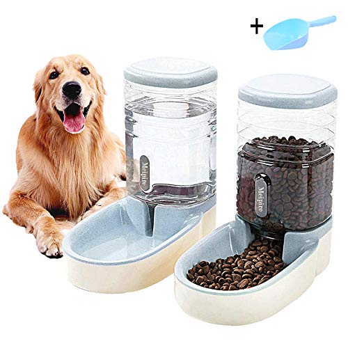Meipire Pets - Comedero automático de 3,8 L, alimentador de alimentos y dispensador de agua para perros pequeños y grandes, gatos y mascotas animales