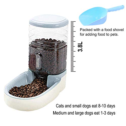 Meipire Pets - Comedero automático de 3,8 L, alimentador de alimentos y dispensador de agua para perros pequeños y grandes, gatos y mascotas animales
