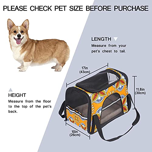 MEITD Aerolínea aprobada portátil Pet Carrier para perros gatos Comfort Travel Bag Retro Tótem