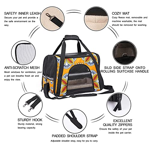 MEITD Aerolínea aprobada portátil Pet Carrier para perros gatos Comfort Travel Bag Retro Tótem