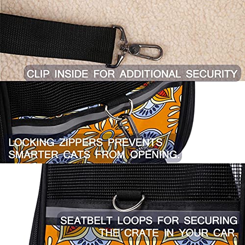 MEITD Aerolínea aprobada portátil Pet Carrier para perros gatos Comfort Travel Bag Retro Tótem